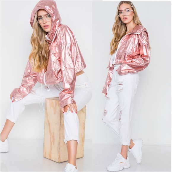 MODA ME COUTURE Jackets & Blazers - ANGELIKA Metallic Jacket -PINK